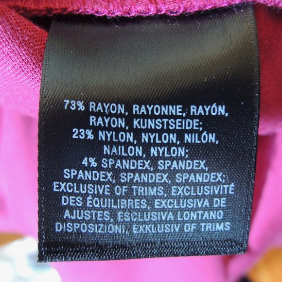 Anthropologie Dark Pink Stretchy Seamed 3/4 Sleeve Mini Dress M/S - Picture 9 of 11